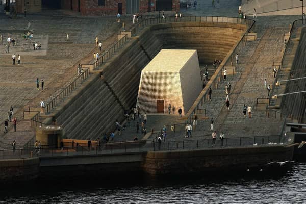 The South Dry Dock will feature a space for contemplation and reflection. Image: Asif Khan and Theaster Gates public consultation docs