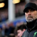 Jurgen Klopp manager of Liverpool during the Premier League match between Everton FC and Liverpool FC at Goodison Park on April 24, 2024 in Liverpool, England. (Photo by Andrew Powell/Liverpool FC via Getty Images)