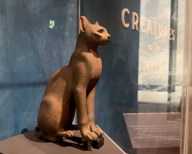This bronze statue once entombed a mummified cat