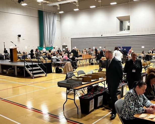 Votes are being counted at Knowsley Leisure and Culture Park as residents eagerly await the results of the 2024 local election. Image: Knowsley Council