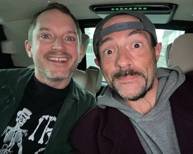 Elijah Wood and Kevin Smith in Liverpool. Image: thatkevinsmith/Instagram