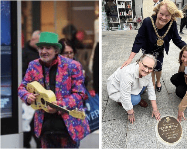 Peter Mickle, also known by his stage name P.M Rocky or Pete the Busker, was a local icon for two decades. Image: Liverpool Council