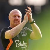 Sean Dyche, Manager of Everton, applauds the fans during a lap of appreciation after the Premier League match between Everton FC and Sheffield United at Goodison Park on May 11, 2024 in Liverpool, England. (Photo by Lewis Storey/Getty Images)