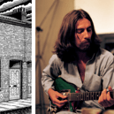 George Harrison was born at 12 Arnold Grove, Wavertree, Liverpool. Image: Illustration of 12 Arnold Grove, by Roy Williams © G.H Estate Ltd / © Harrison Family 