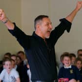 David Walliams at Churchtown Primary School