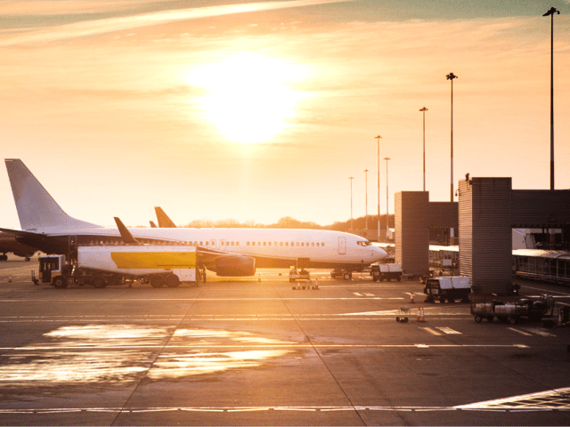 Plane at airport.