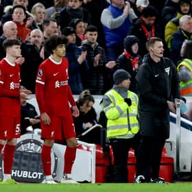 Liverpool youngsters James McConnell and Jayden Danns. (Photo by Clive Brunskill/Getty Images)