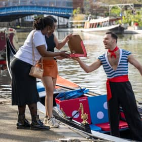 Coppola took to the canals to mark the launch of Domino's new Italianos range.