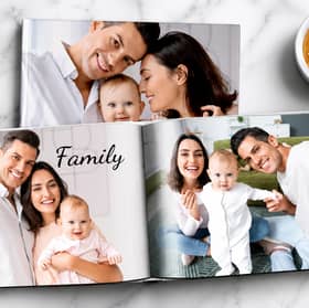 Printerpix hardback photobooks can be personalised with photographs, text, layouts and a custom cover