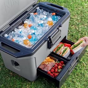 The Ninja FrostVault 47L cool box has a separate Dry Zone drawer and can keep ice for up to five days