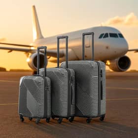  The Neo three-piece hard shell luggage set is currently £50.99 in a limited time Amazon deal.
