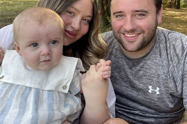 Olivia Hannaford with partner Thomas Furnival and son Oliver.