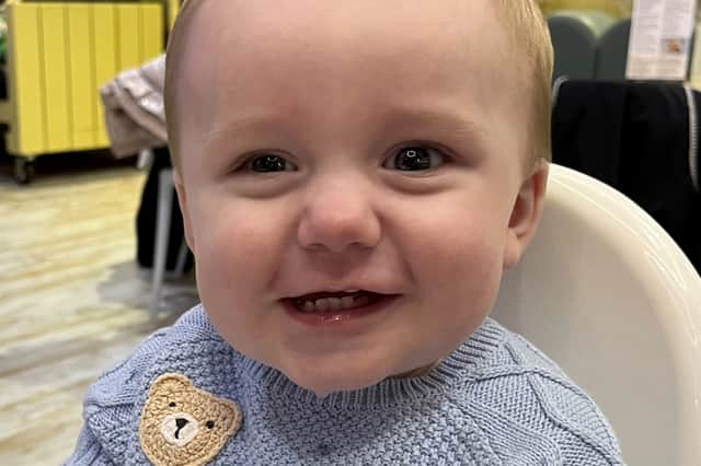 Olivia Hannaford, 30, noticed her four-and-a-half-month-old son Oliver's right eye wasn't focusing in the same way as his left.