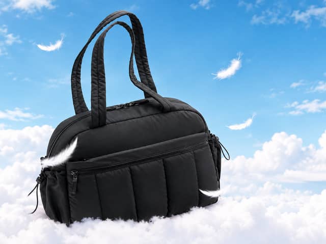 Black BAGSMART 24L women's travel and gym bag with multiple compartments