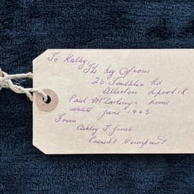 The key to Sir Paul McCartney's childhood home which is expected to fetch between £2,000-3,000.