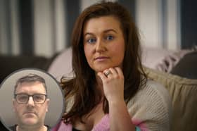 Victim Sophie Parrish, whose brother in law posted digitally altered images of her online. Inset: Karl Marshall, 49.