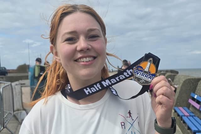 Charlotte Daly after the Wirral half marathon