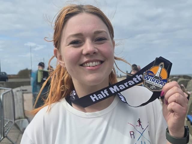 Charlotte Daly after the Wirral half marathon