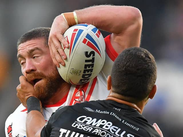 St Helens' Kyle Amor was brought in on loan by Warrington in a bid to beef up the Wolves' front row. Picture: Dave Howarth/PA Wire.