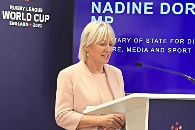 Nadine Dorries speaking at the event.