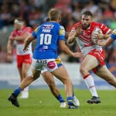  Alex Walmsley in action for St Helens. 