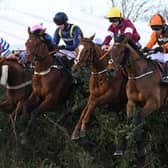 Waley-Cohen and Noble Yeats clear a fence in a nailbiting race. Picture by Getty