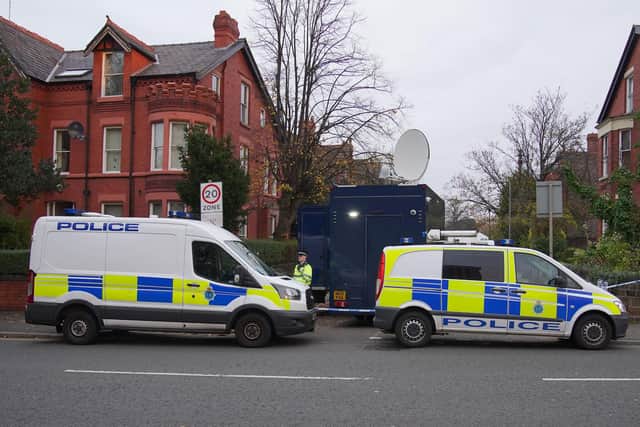 Police activity in Rutland Avenue in Sefton Park, after an explosion at the Liverpool Women's Hospital killed one person and injured another on Sunday. Picture: Peter Byrne/PA Wire