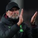 Liverpool manager Jurgen Klopp applauds the fans after the Carabao Cup semi-final second-leg match at Craven Cottage in London. (Photo by Bradley Collyer/PA Wire)