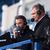 Clive Tyldesley commentating on Rangers v St Mirren with Kevin Thomson. Picture: Willie Vass/Getty Images