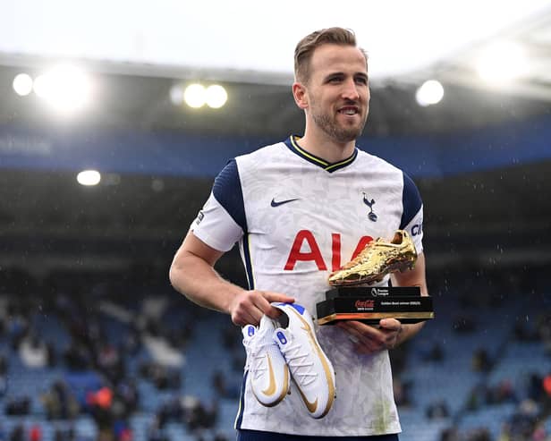 Harry Kane was the Premier League top goalscorer for the 2020/21 season, scoring 23 goals. (Photo by Laurence Griffiths/Getty Images)