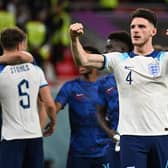 England's midfielder #04 Declan Rice celebrates after England won the Qatar 2022 World Cup Group B football match between Wales and England (Picture: INA FASSBENDER/AFP via Getty Images)