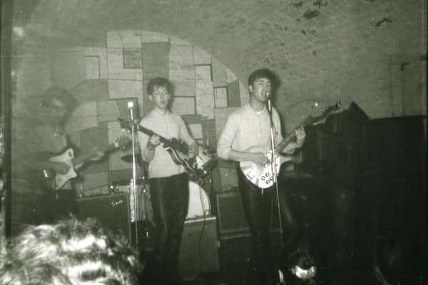 Photo issued by Tracks Ltd of The Beatles playing at Liverpool's Cavern Club in July 1961.