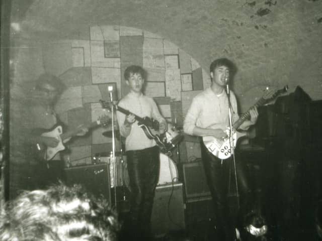 Photo issued by Tracks Ltd of The Beatles playing at Liverpool's Cavern Club in July 1961.