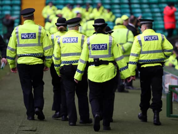 Police presence inside Celtic Park before the Ladbrokes Scottish Premiership match between Celtic and Rangers.