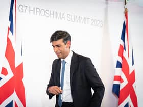 Prime Minister Rishi Sunak turns his back for five minutes at the G7 summit in Hiroshima, Japan. (Photo by Stefan Rousseau - WPA Pool/Getty Images)