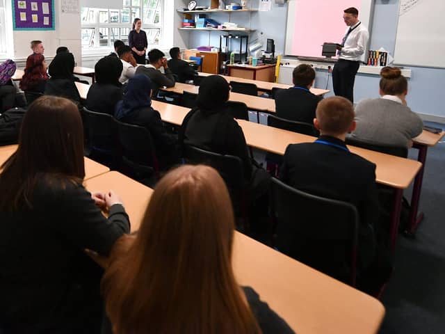 File picture shows a classroom scene in a British school. We reveal the Sheffield secondary schools rated as requires improvement