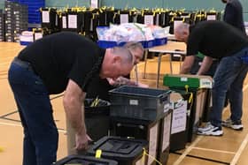 Verification of the ballot boxes at The Leisuredrome in Bishopbriggs