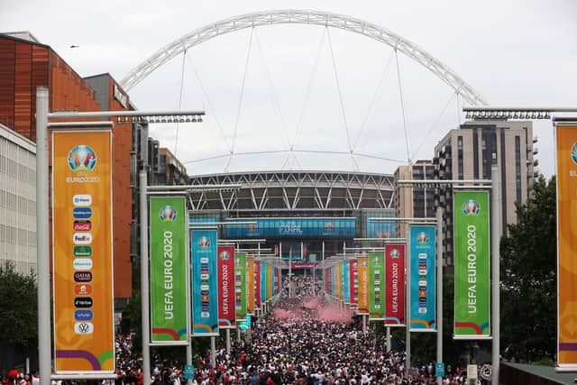 Police are investigating online racist abuse towards England players as well as a security breach at Wembley following the Euro 2020 final. Photo: Alex Pantling/Getty Images.