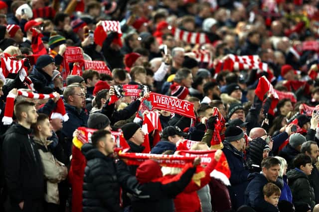 Liverpool fans at Anfield. 