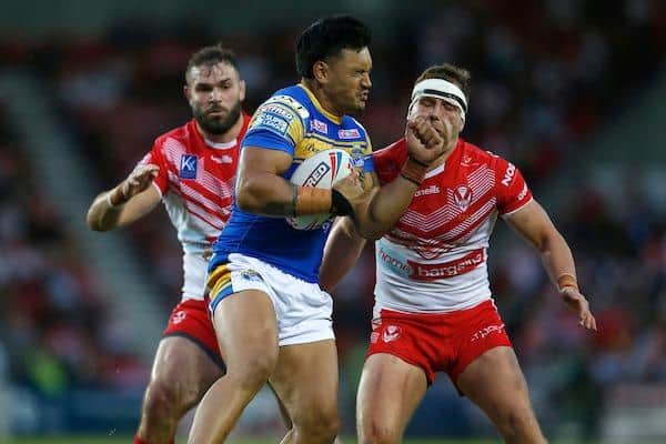 Zane Tetvano in action for Rhinos at St Helens in June. Picture by Ed Sykes/SWpix.com.