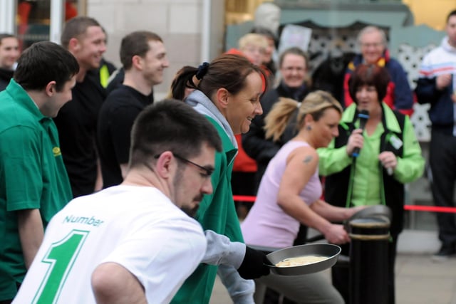 The Asda 2013 pancake race in King Street. Does this bring back memories?