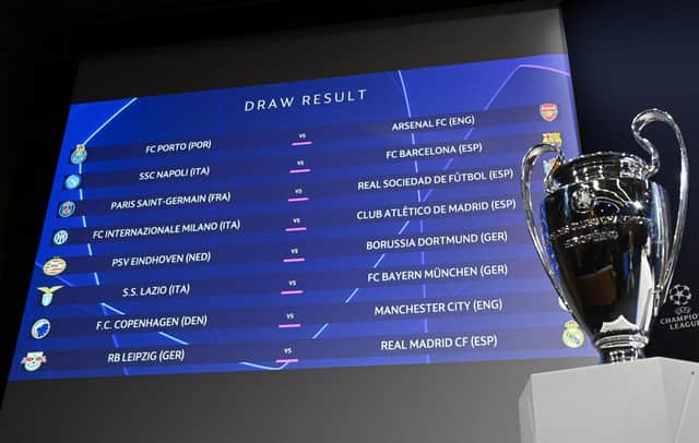 The draw for the Champions League last 16 was made in Switzerland on Monday.