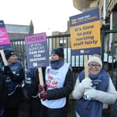 RCN nurses of strike in Liverpool. 