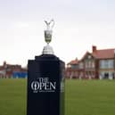 The Claret Jug in front of the clubhouse at Royal Liverpool Golf Club, which will host The 151st Open this July. (Photo by Richard Heathcote/Getty Images)