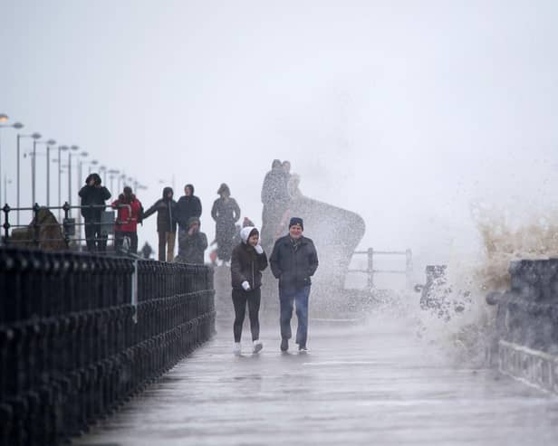 Storm hits New Brighton, Wirral.