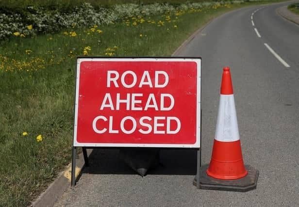 Road closed sign. Picture: David Davies/PA