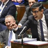 Prime Minister Rishi Sunak reacting while speaking during the weekly session of Prime Minister's Questions (PMQs) in the House of Commons. Picture: Jessica Taylor/UK Parliament/AFP via Getty Images